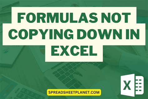 excel not copying formula down.